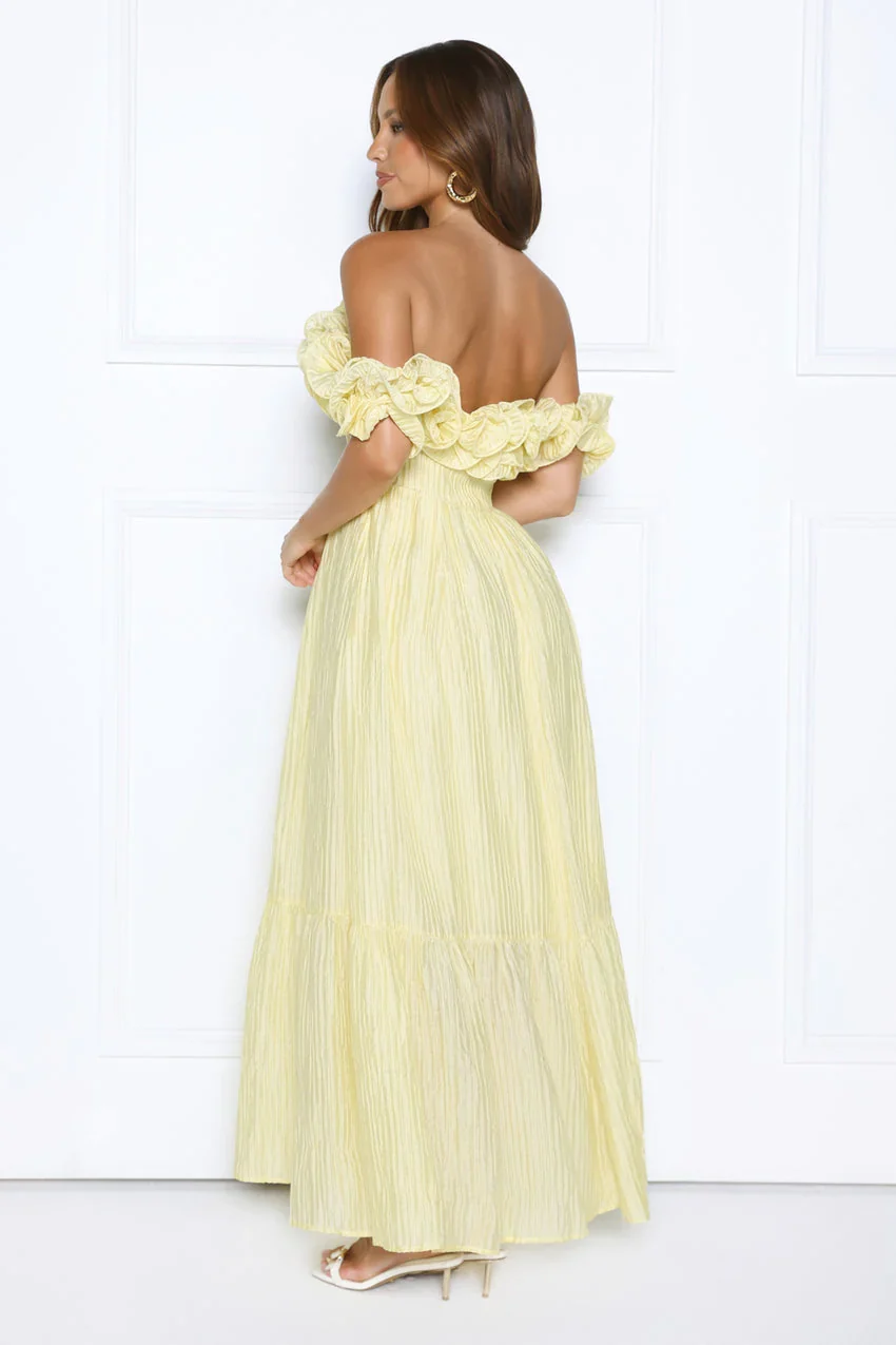 Elegant Square Neck Ruffle Trim Open Back Tiered Ruffle Hem Textured Maxi Evening Dress For Formal Evening Prom Wedding Guest Bridesmaid Beach Wedding Cocktail Party Gala - Image 5
