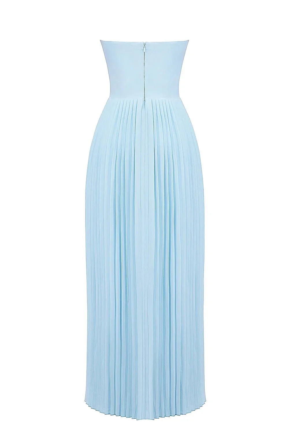 Elegant Strapless Sweetheart Pleated Chiffon Maxi Prom Dress For Formal Evening Beach Wedding Guest - Image 6