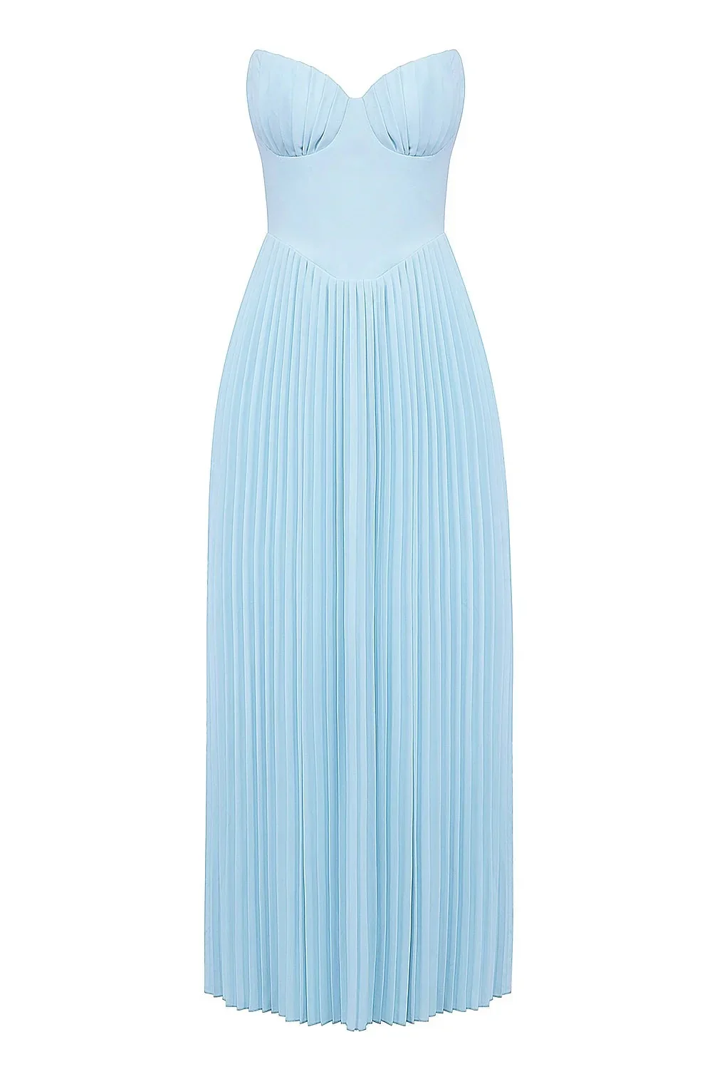 Elegant Strapless Sweetheart Pleated Chiffon Maxi Prom Dress For Formal Evening Beach Wedding Guest - Image 5